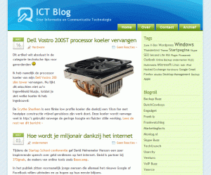 Het oude WordPress theme van ICT Blog